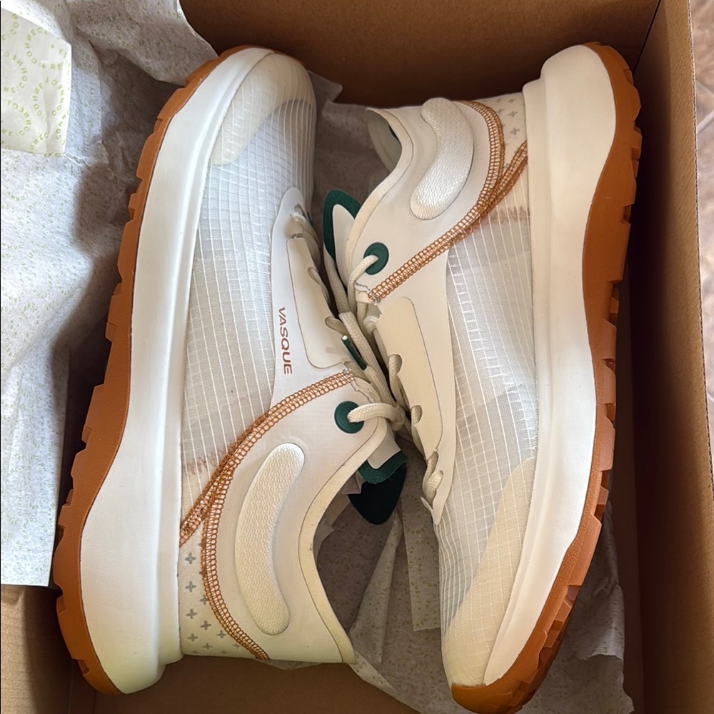 Vasque White and Tan Hiking Sneakers